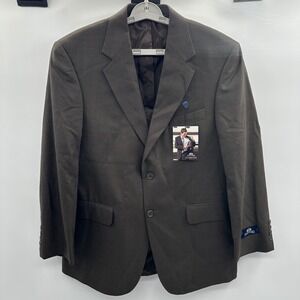 Stafford Stafford-Ease Mens 40 Short Brown Worsted Wool Blazer Sport Coat  NWT